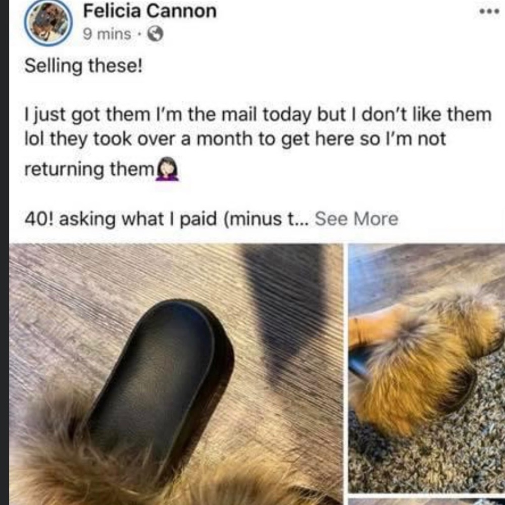 Fluffy sandals